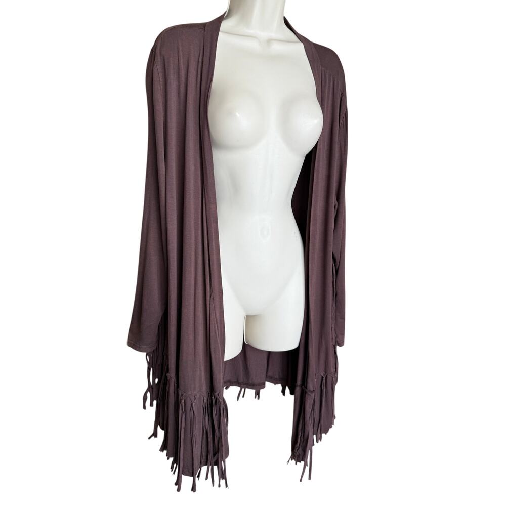 POL Brown Fringe Cardigan M
